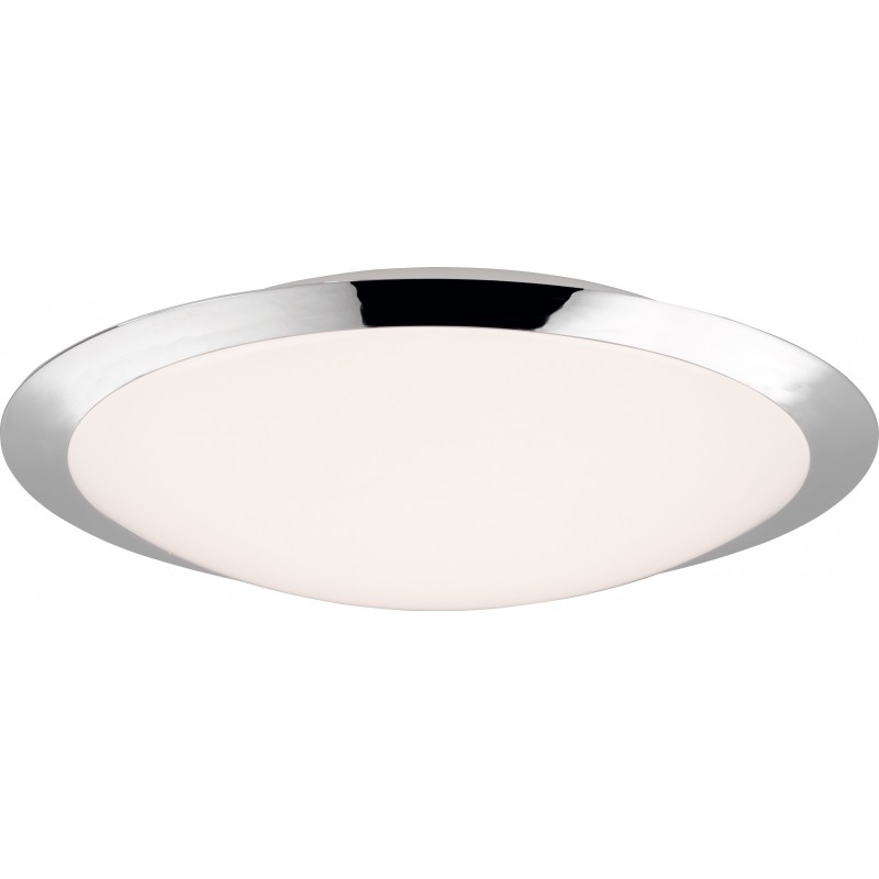 71,95 € Free Shipping | Indoor ceiling light Trio Umberto 18.5W 3000K Warm light. Ø 42 cm. Integrated LED Bathroom. Modern Style. Plastic and polycarbonate. Plated chrome Color