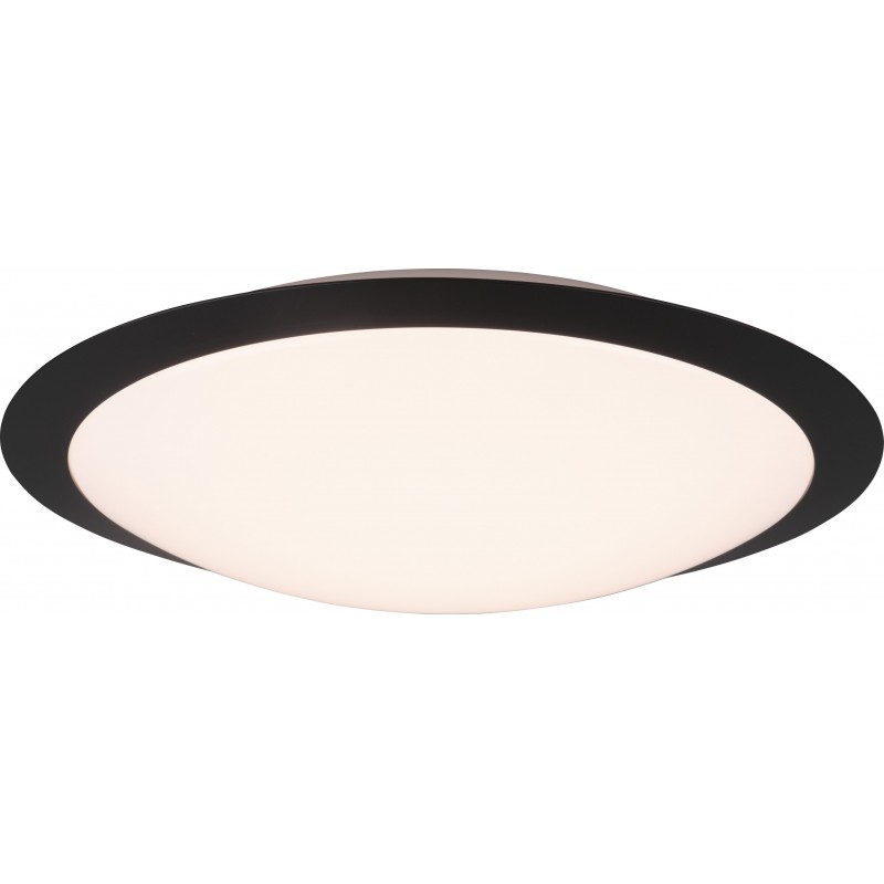 67,95 € Free Shipping | Indoor ceiling light Trio Umberto 18.5W 3000K Warm light. Ø 42 cm. Integrated LED Bathroom. Modern Style. Plastic and polycarbonate. Black Color