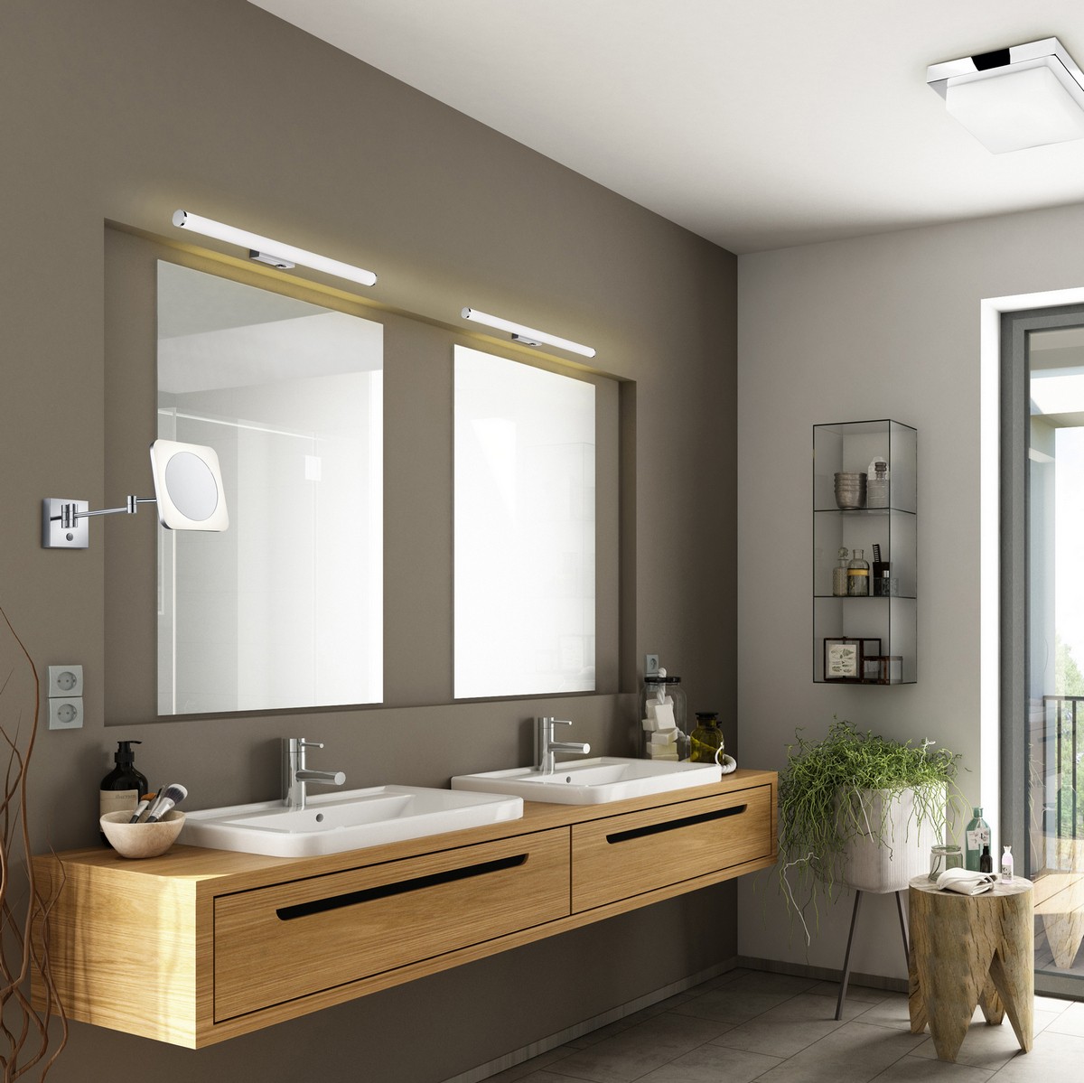 74,95 € Envoi gratuit | Plafonnier intérieur Trio Sam 4.5W 3000K Lumière chaude. 26×26 cm. LED intégrée Métal. Couleur chromé