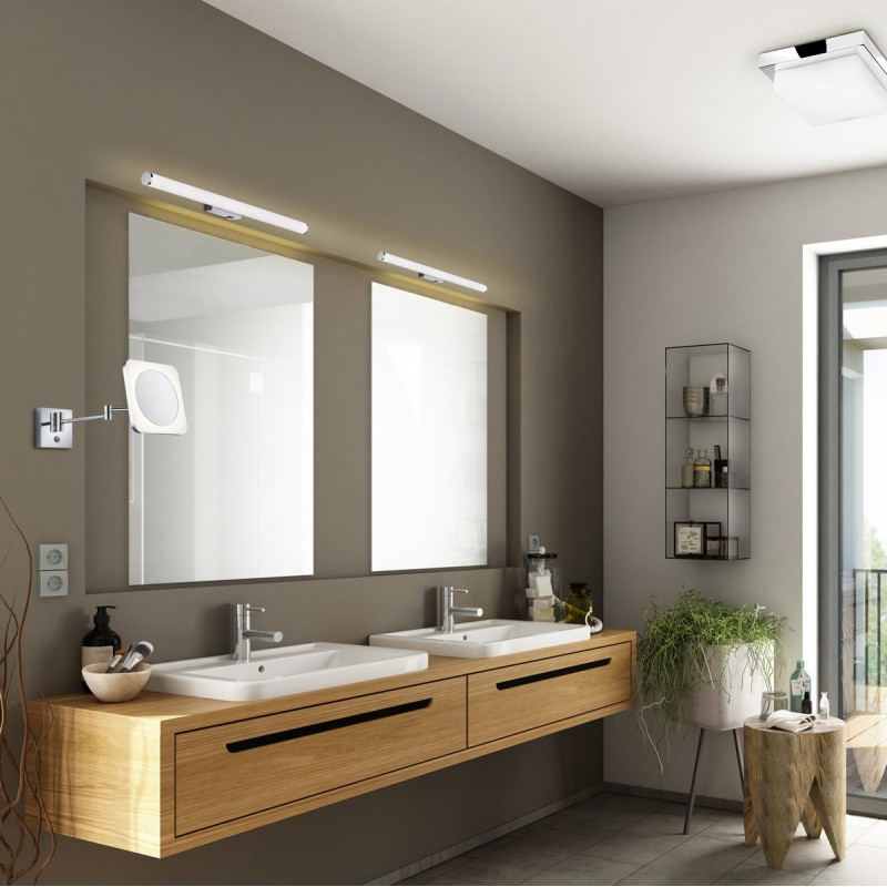74,95 € Free Shipping | Indoor ceiling light Trio Sam 4.5W 3000K Warm light. 26×26 cm. Integrated LED Bathroom. Modern Style. Metal casting. Plated chrome Color