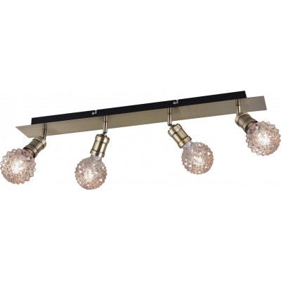 38,95 € Kostenloser Versand | Deckenlampe Trio Carl 75×13 cm. Wohnzimmer und schlafzimmer. Modern Stil. Metall. Altes kupfer Farbe