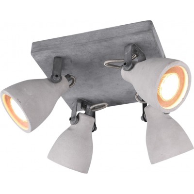 Indoor spotlight Trio Concrete 23×23 cm. Living room and bedroom. Modern Style. Metal casting. Gray Color