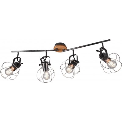129,95 € Free Shipping | Indoor spotlight Trio Madras 80×28 cm. Directional light Living room and bedroom. Vintage Style. Metal casting. Antique silver Color