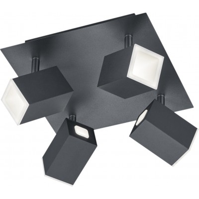 Indoor spotlight Trio Lagos 6W 3000K Warm light. 25×25 cm. Integrated LED Living room and bedroom. Modern Style. Metal casting. Black Color