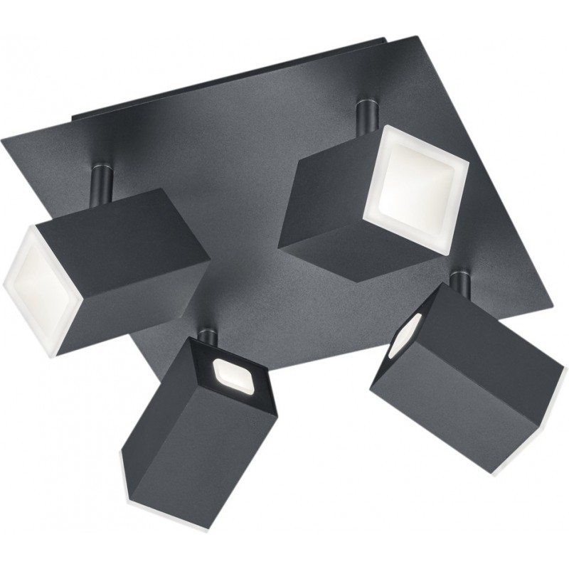 67,95 € Free Shipping | Indoor spotlight Trio Lagos 6W 3000K Warm light. 25×25 cm. Integrated LED Living room and bedroom. Modern Style. Metal casting. Black Color