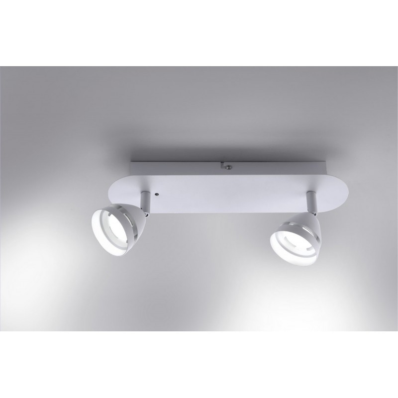 79,95 € Free Shipping | Indoor spotlight Trio Gemini 3W 32×15 cm. Dimmable multicolor RGBW LED. Remote control. WiZ compatible. Ceiling and wall mounting Living room and bedroom. Modern Style. Metal casting. White Color