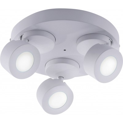 98,95 € Free Shipping | Indoor spotlight Trio Sancho 3W Ø 25 cm. Dimmable multicolor RGBW LED. Remote control. WiZ Compatible Living room and bedroom. Modern Style. Metal casting. White Color