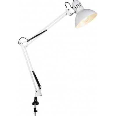 Lámpara de escritorio Trio Tajo Ø 17 cm. Flexo. Lámpara de pinza Zona de niños y oficina. Estilo moderno. Metal. Color blanco