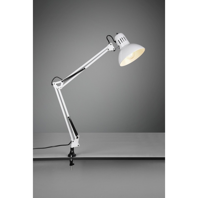 29,95 € Free Shipping | Desk lamp Trio Tajo Ø 17 cm. Flex. Clamp lamp Kids zone and office. Modern Style. Metal casting. White Color