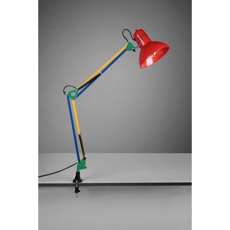 14,95 € Free Shipping | Desk lamp Trio Tajo Ø 17 cm. Flex. Clamp lamp Kids zone and office. Design Style. Metal casting