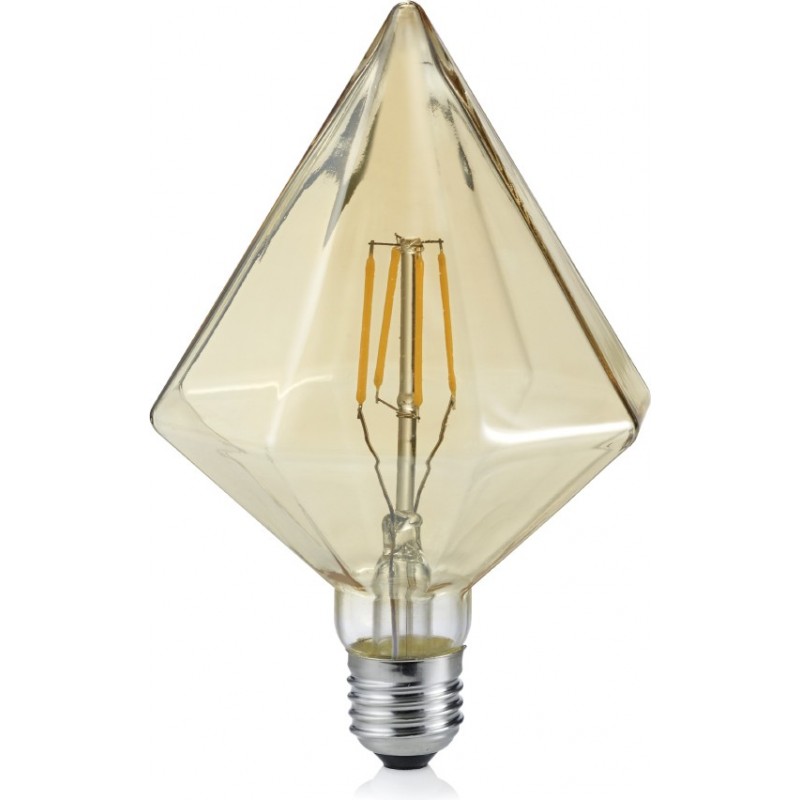 16,95 € Бесплатная доставка | Светодиодная лампа Trio Cristal 4W E27 LED 2700K Очень теплый свет. Ø 12 cm. Гостинная и спальная комната. Современный Стиль. Металл. Оранжевое золото Цвет