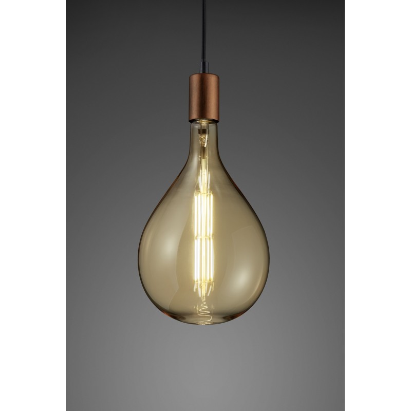 28,95 € Free Shipping | LED light bulb Trio Esfera 8W E27 LED 2700K Very warm light. Ø 18 cm. Living room and bedroom. Modern Style. Glass. Orange gold Color