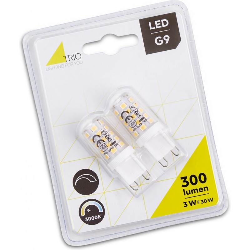 12,95 € Envoi gratuit | Ampoule LED Trio Cápsula 3W G9 LED 3000K Lumière chaude. Ø 1 cm. Verre