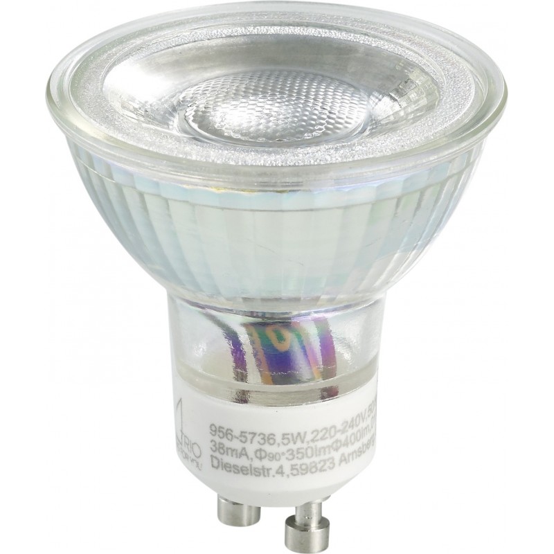 7,95 € Бесплатная доставка | Светодиодная лампа Trio Reflector 5W GU10 LED 3000K Теплый свет. Ø 5 cm. Современный Стиль. Стекло. Серебро Цвет