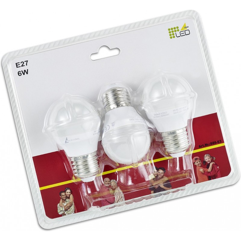 13,95 € Free Shipping | LED light bulb Trio Esfera 5W E27 LED 3000K Warm light. Ø 4 cm. Glass. White Color