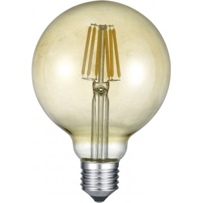 13,95 € Envio grátis | Lâmpada LED Trio Globo 8W E27 LED 2700K Luz muito quente. Ø 12 cm. Estilo moderno. Metais. Cor ouro laranja