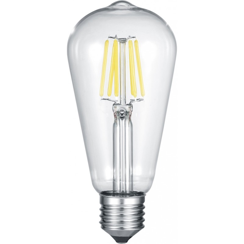 5,95 € Kostenloser Versand | LED-Glühbirne Trio Prisma 6W E27 LED 3000K Warmes Licht. Ø 6 cm. Modern Stil. Metall