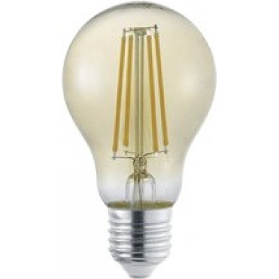 Lâmpada LED Trio Bombilla 8W E27 LED 2700K Luz muito quente. Ø 6 cm. Estilo moderno. Vidro. Cor ouro laranja