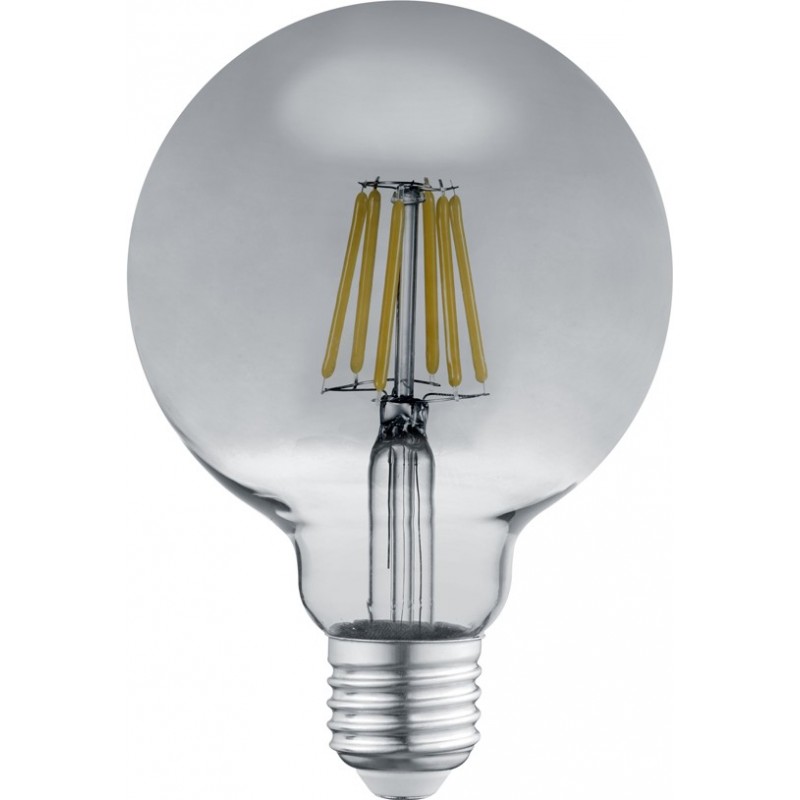 10,95 € Kostenloser Versand | LED-Glühbirne Trio Globo 6W E27 LED 3000K Warmes Licht. Ø 9 cm. Modern Stil. Glas. Mattschwarz Farbe