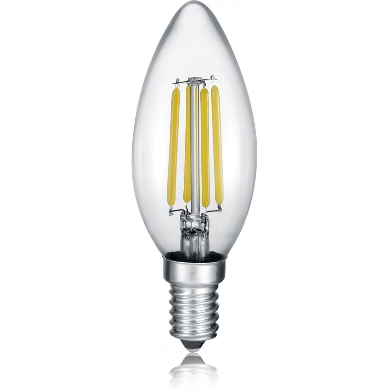 8,95 € Envío gratis | Bombilla LED Trio Vela 4.5W E14 LED 2700K Luz muy cálida. Ø 3 cm. Estilo moderno. Metal