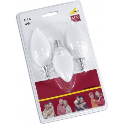 10,95 € Free Shipping | LED light bulb Trio Vela 4W E14 LED 3000K Warm light. Ø 3 cm. Glass. White Color