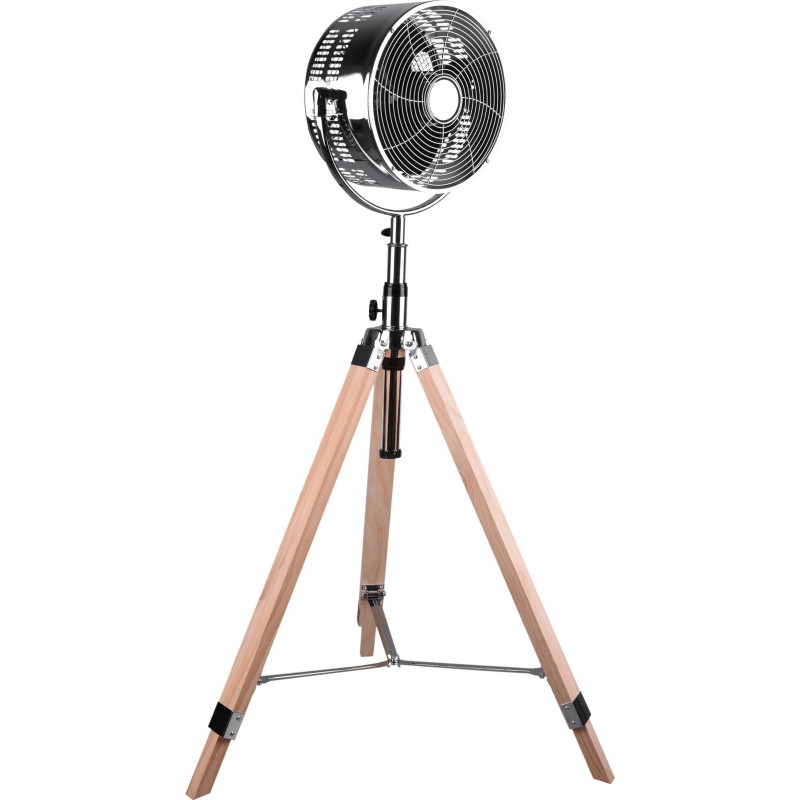 216,95 € Free Shipping | Pedestal fan Reality Tromsö Ø 28 cm. Tripod. Adjustable height Living room and bedroom. Modern Style. Metal casting. Plated chrome Color