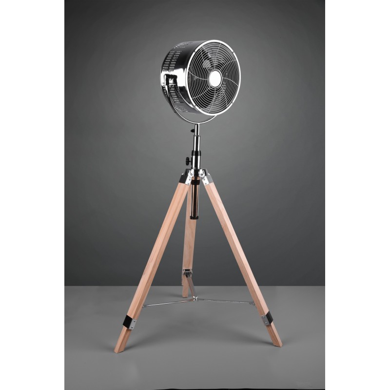 216,95 € Free Shipping | Pedestal fan Reality Tromsö Ø 28 cm. Tripod. Adjustable height Living room and bedroom. Modern Style. Metal casting. Plated chrome Color