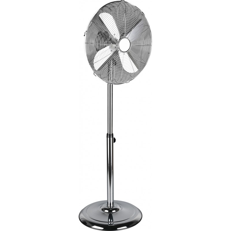 158,95 € Free Shipping | Pedestal fan Reality Ystad Ø 44 cm. Adjustable height Living room and bedroom. Modern Style. Metal casting. Plated chrome Color