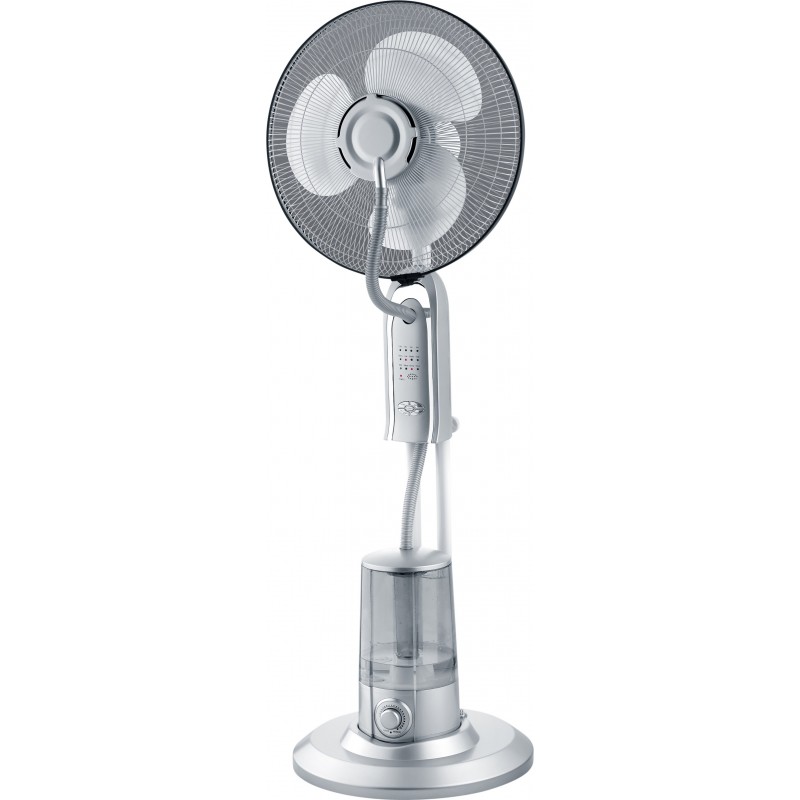 209,95 € Free Shipping | Pedestal fan Reality Andreas Ø 40 cm. Water spray tank and diffuser. Remote control Plastic and polycarbonate. Gray Color