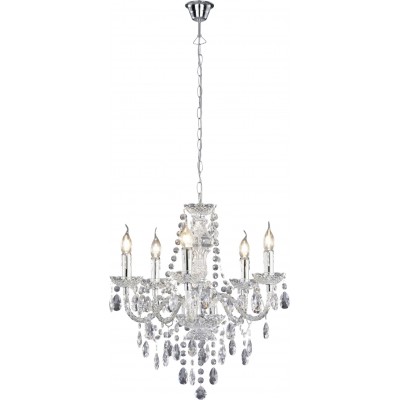 114,95 € Envio grátis | Lâmpada pendurada Reality Lüster Ø 52 cm. Sala de estar e quarto. Estilo clássico. Fundição de metais. Cor cromado