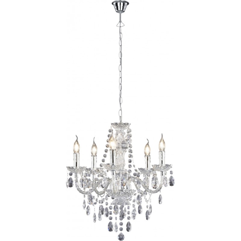 114,95 € Envio grátis | Lâmpada pendurada Reality Lüster Ø 52 cm. Sala de estar e quarto. Estilo clássico. Metais. Cor cromado