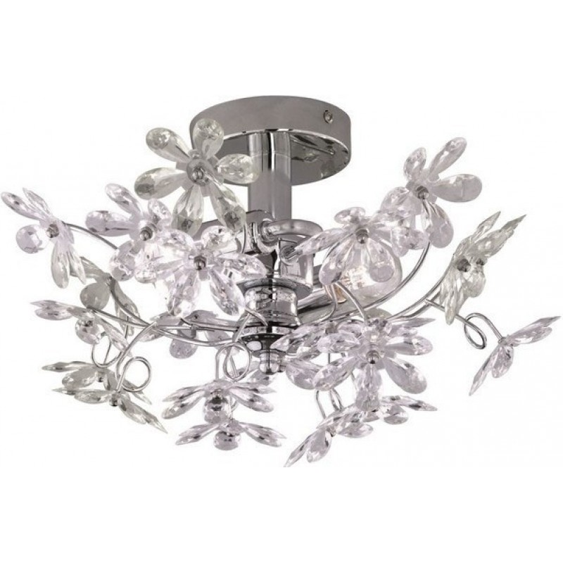 58,95 € Free Shipping | Ceiling lamp Reality Flower Ø 38 cm. Living room and bedroom. Design Style. Metal casting. Plated chrome Color