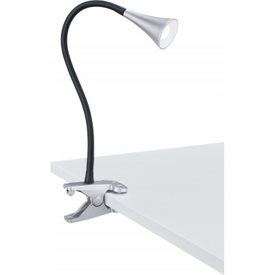 Lámpara de escritorio Reality Viper 3W 3000K Luz cálida. 35×6 cm. Lámpara de pinza. LED integrado. Flexible Salón, dormitorio y oficina. Estilo moderno. Plástico y Policarbonato. Color gris