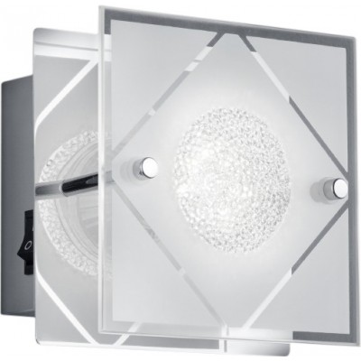 Lampada da parete per interni Reality Mara 3W 3000K Luce calda. 12×12 cm. LED sostituibile Soggiorno e camera da letto. Stile moderno. Metallo. Colore cromato