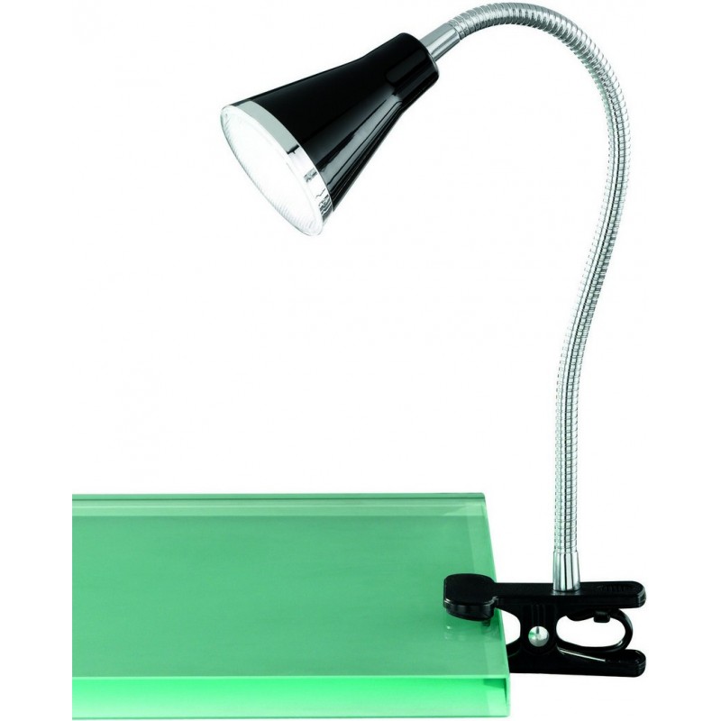 31,95 € Free Shipping | Desk lamp Reality Arras 3.8W 3000K Warm light. 32×7 cm. Clamp lamp. Integrated LED. Flexible Office. Modern Style. Plastic and polycarbonate. Black Color