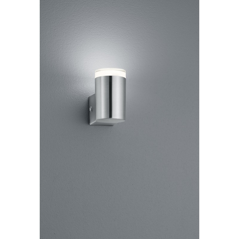 11,95 € Free Shipping | Outdoor wall light Reality Aracati 4W 3000K Warm light. 8×5 cm. Integrated LED Terrace and garden. Modern Style. Metal casting. Matt nickel Color