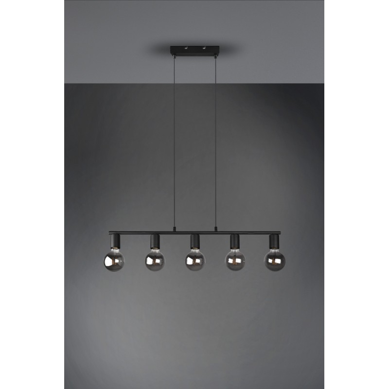 67,95 € Free Shipping | Hanging lamp Reality Vannes 150×83 cm. Living room, kitchen and bedroom. Modern Style. Metal casting. Black Color
