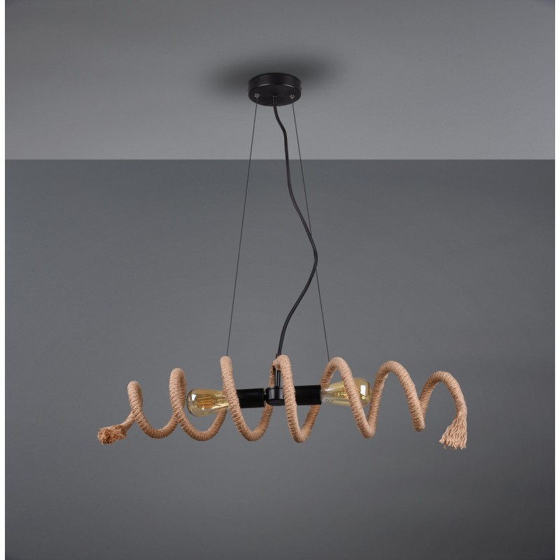 42,95 € Free Shipping | Hanging lamp Reality Ari 150×75 cm. Living room and bedroom. Modern Style. Metal casting. Black Color