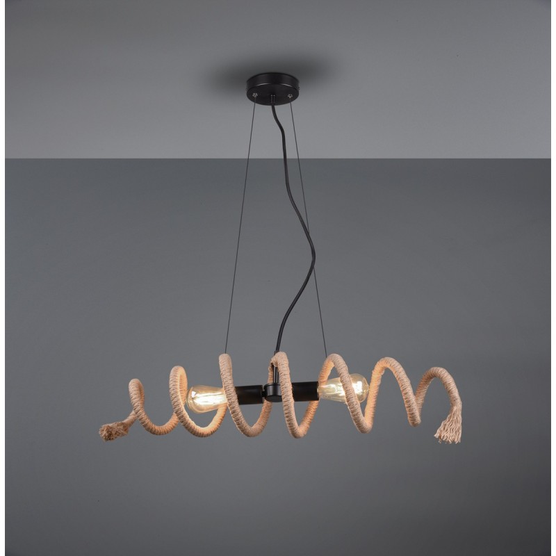 42,95 € Free Shipping | Hanging lamp Reality Ari 150×75 cm. Living room and bedroom. Modern Style. Metal casting. Black Color