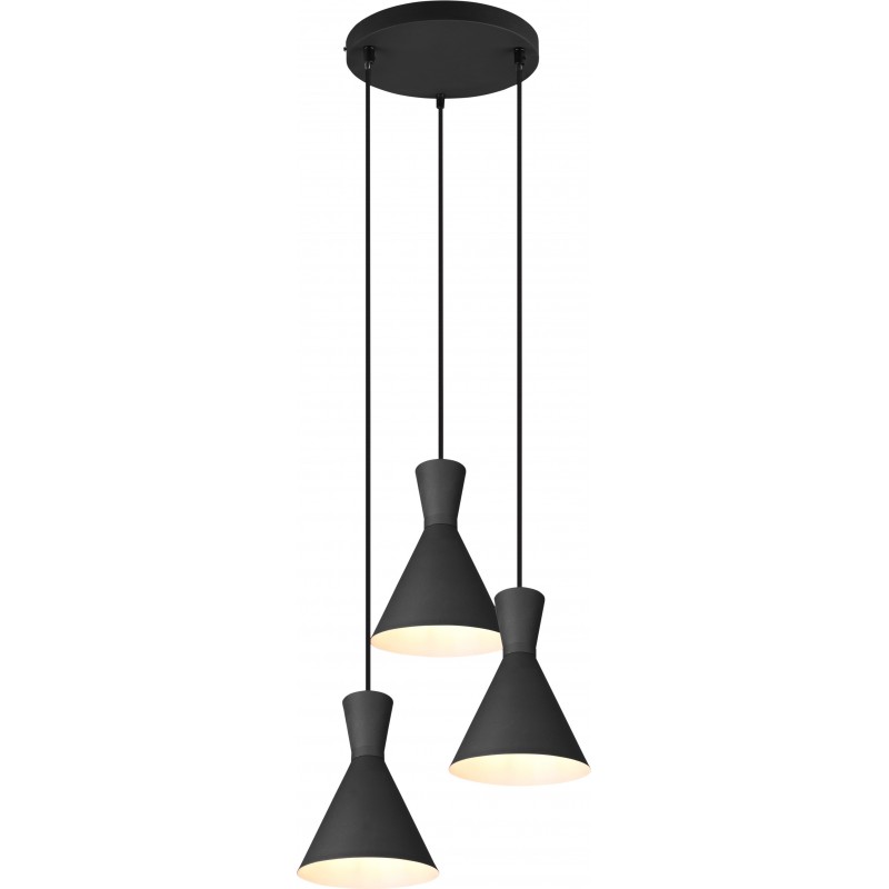 93,95 € Free Shipping | Hanging lamp Reality Enzo Ø 41 cm. Living room and bedroom. Modern Style. Metal casting. Black Color