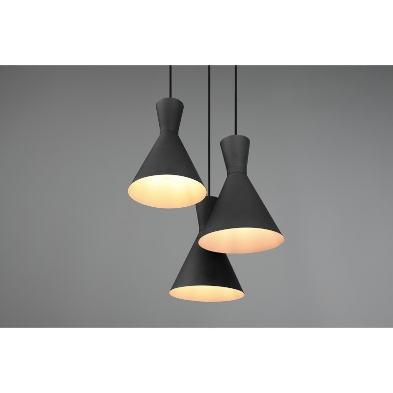 93,95 € Free Shipping | Hanging lamp Reality Enzo Ø 41 cm. Living room and bedroom. Modern Style. Metal casting. Black Color