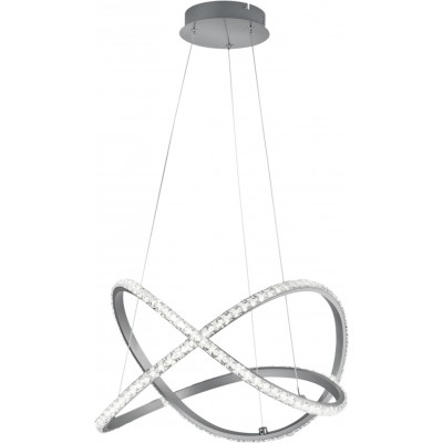 186,95 € Free Shipping | Hanging lamp Reality Rubin 26W 3000K Warm light. Ø 50 cm. Dimmable multicolor RGBW LED. Remote control Living room and bedroom. Modern Style. Metal casting. Aluminum Color