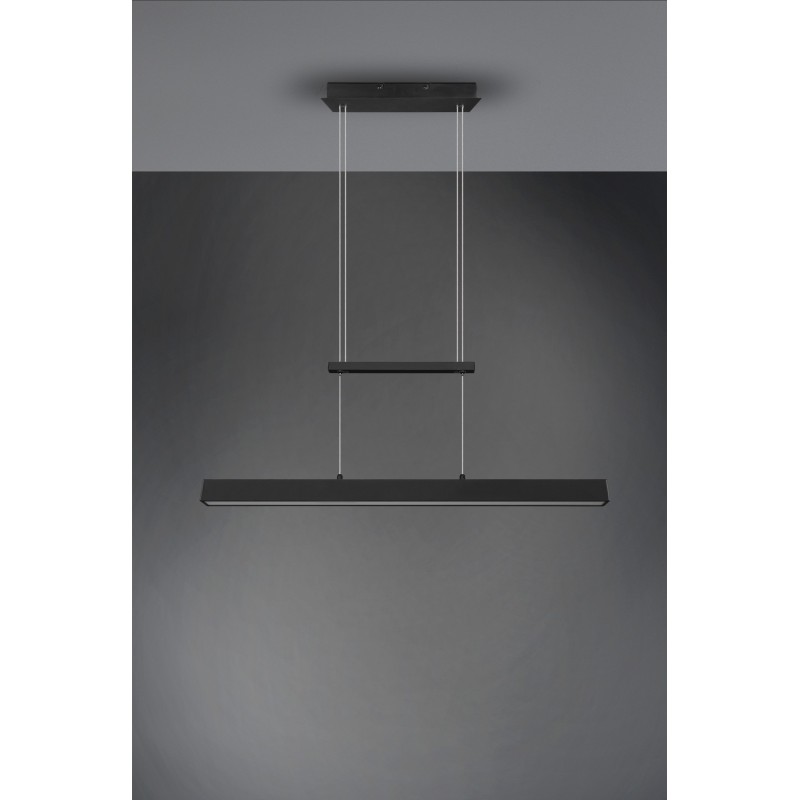 166,95 € Free Shipping | Hanging lamp Reality Paros 21W 3000K Warm light. 150×90 cm. Adjustable height. integrated LED Living room and bedroom. Modern Style. Metal casting. Black Color