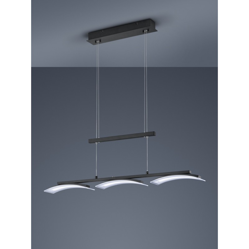 165,95 € Free Shipping | Hanging lamp Reality Ikaria 5W 150×87 cm. Adjustable height. White LED with adjustable color temperature Living room and bedroom. Modern Style. Metal casting. Black Color