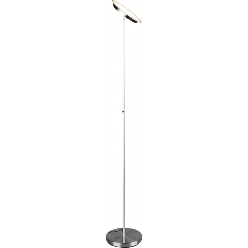 53,95 € Free Shipping | Floor lamp Reality Ponda 20W 3000K Warm light. Ø 28 cm. Integrated LED. Directional light. Touch function Living room and bedroom. Modern Style. Metal casting. Matt nickel Color
