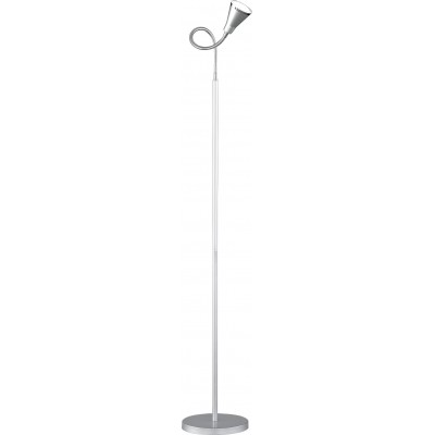 Lámpara de pie Reality Arras 3.8W 3000K Luz cálida. Ø 20 cm. LED integrado. Flexible Salón y dormitorio. Estilo moderno. Plástico y Policarbonato. Color gris