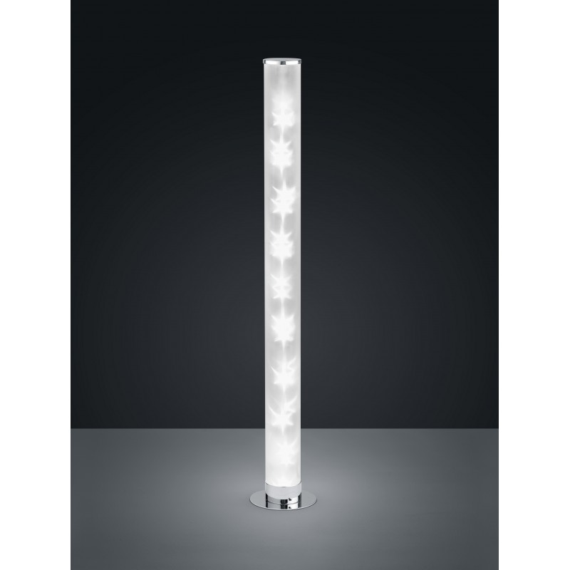 87,95 € Free Shipping | Floor lamp Reality Rico 4W 3000K Warm light. Ø 15 cm. Dimmable multicolor RGBW LED. Remote control Living room and bedroom. Modern Style. Metal casting. Plated chrome Color