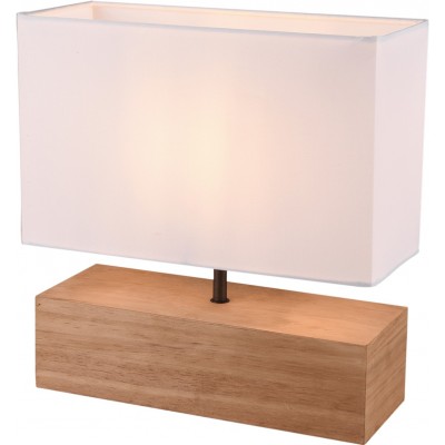 Lámpara de sobremesa Reality Woody 31×30 cm. Salón y dormitorio. Estilo moderno. Madera. Color marrón