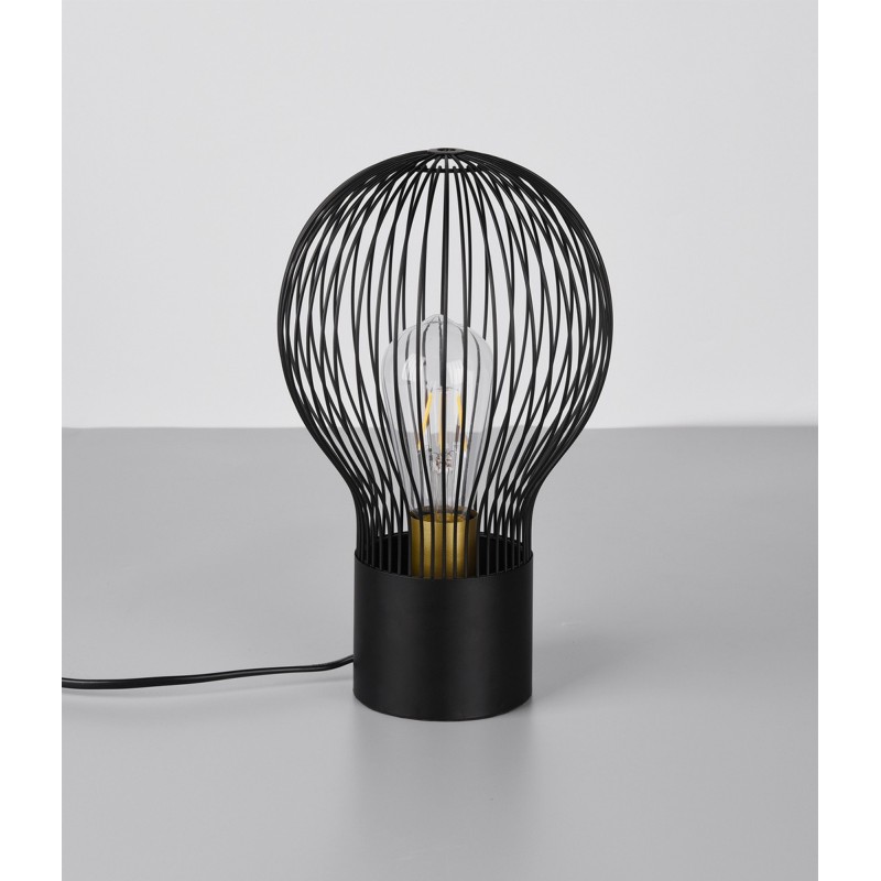 28,95 € Free Shipping | Table lamp Reality Dave Ø 19 cm. Living room and bedroom. Modern Style. Metal casting. Black Color