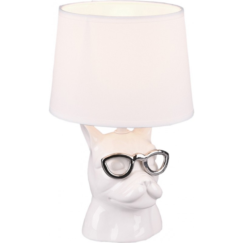 24,95 € Free Shipping | Table lamp Reality Dosy Ø 18 cm. Living room and bedroom. Modern Style. Ceramic. White Color